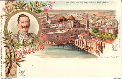 Souvenir de Jerusalem - Palästina- Pracht Karte n°1 Kaiserreise 1898