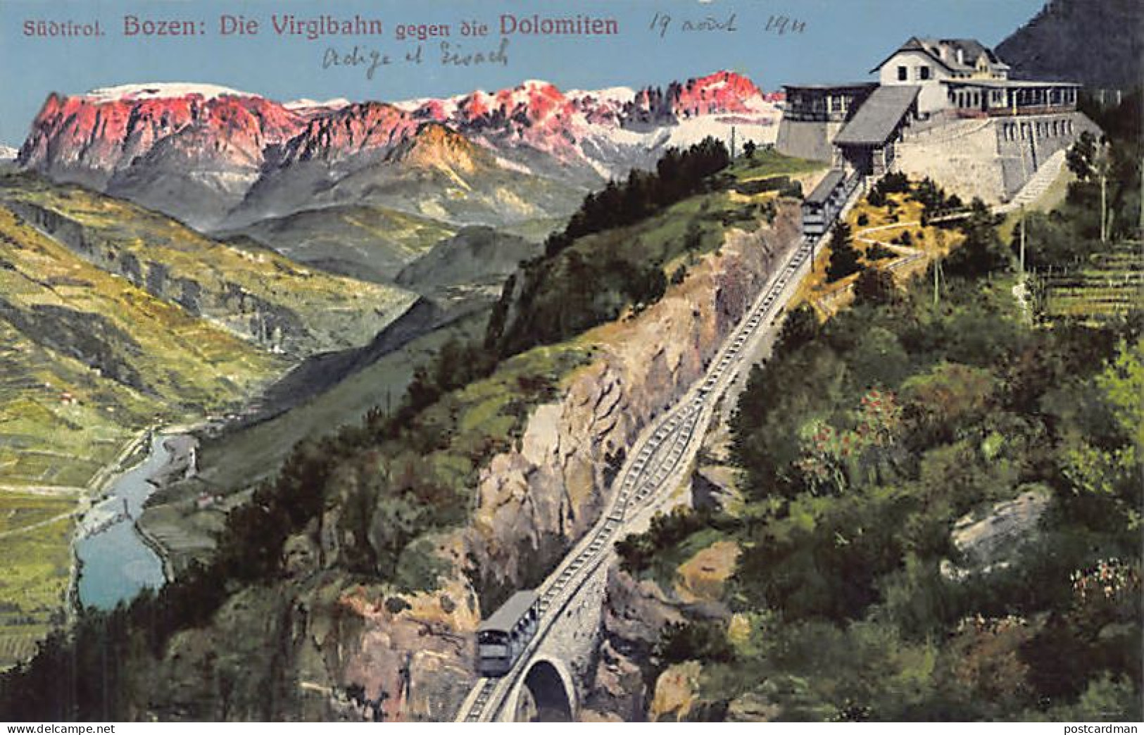 Italia - BOLZANO - Die Virglbahn gegen die Dolomiten