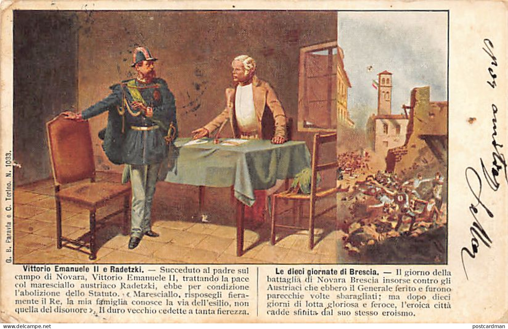 Italia - BRESCIA - Vittorio Emanuele II e Radetzki - Le dieci giornate di Brescia