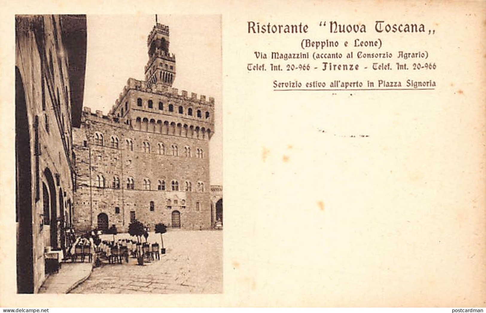 Italia - FIRENZE - Ristorante Nuova Toscana - Via Magazzini