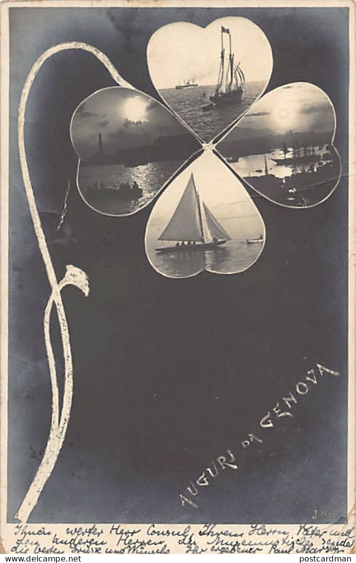 Italia - GENOVA - Auguri da Genova - Quadrifoglio