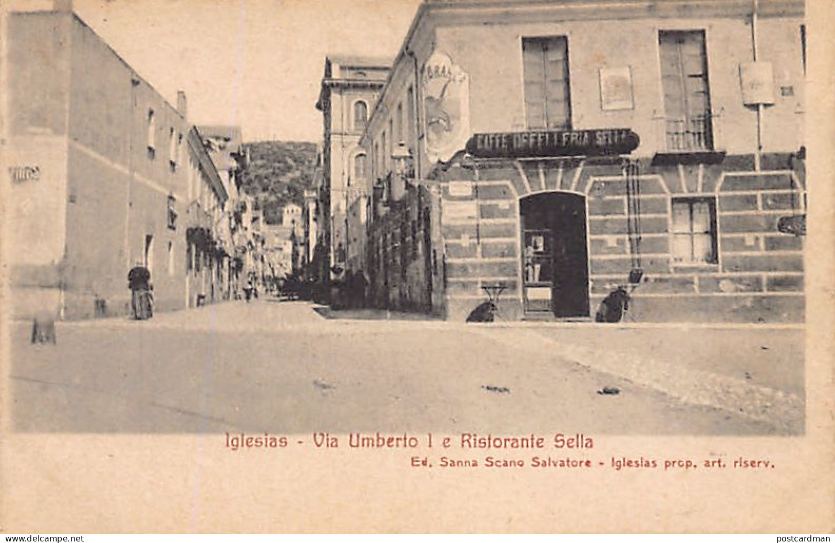 Italia - IGLESIAS Sardegna - Via Umberto I e Ristorante Sella