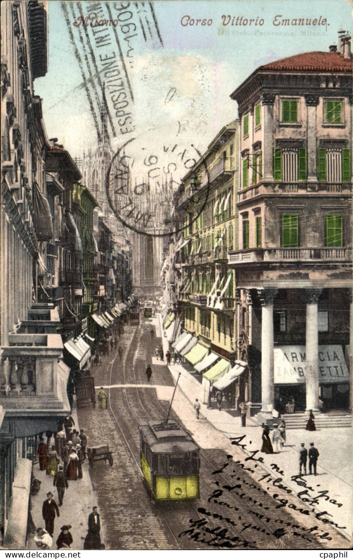 Italia - Italie - Italy - Milano - Milan - Corso Vittorio Emanuele - tramway - CPA