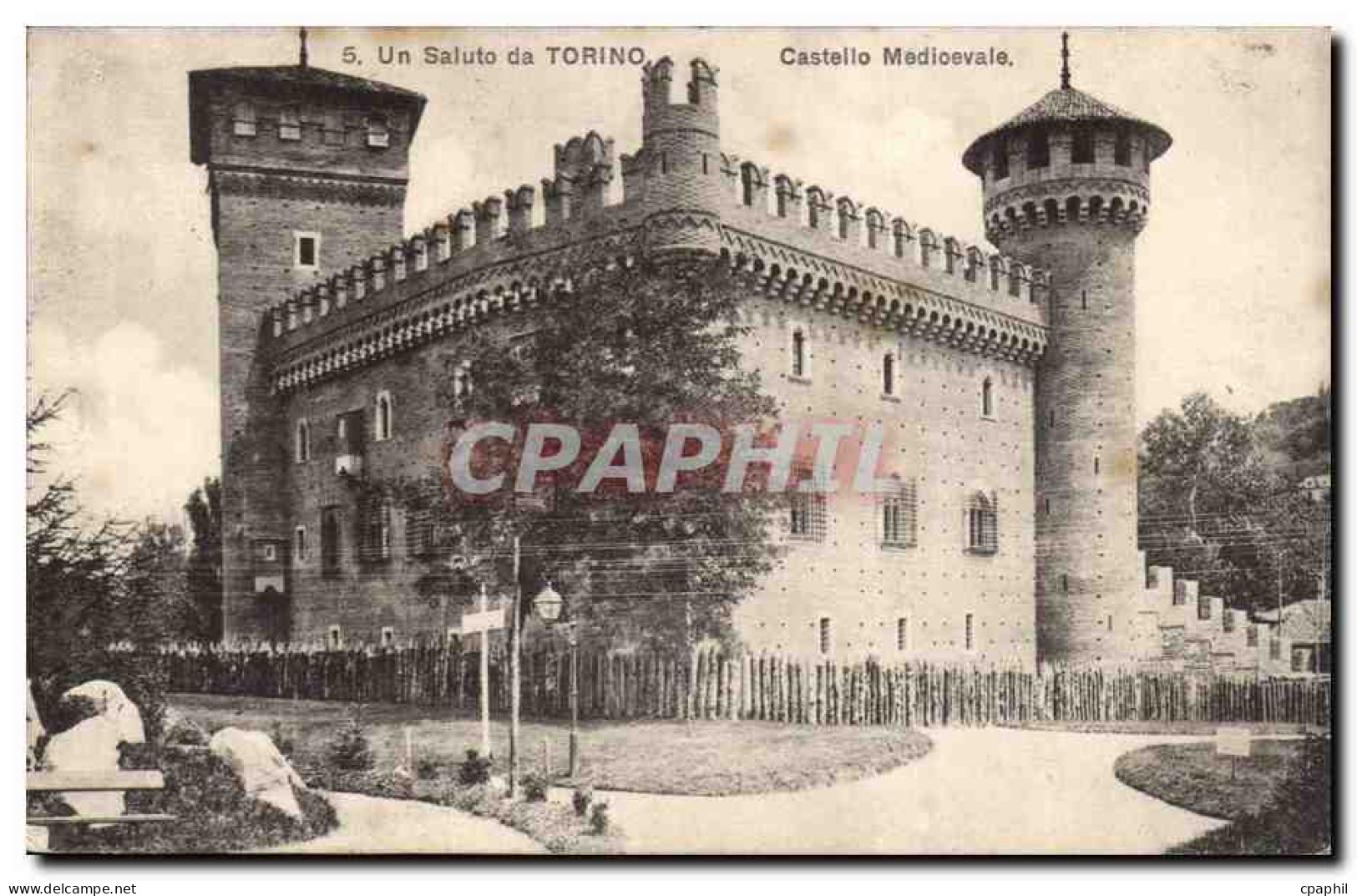Italia - Italie - Italy Torino - Turin - Un Saluto da Torino - Castello Medioevale - CPA