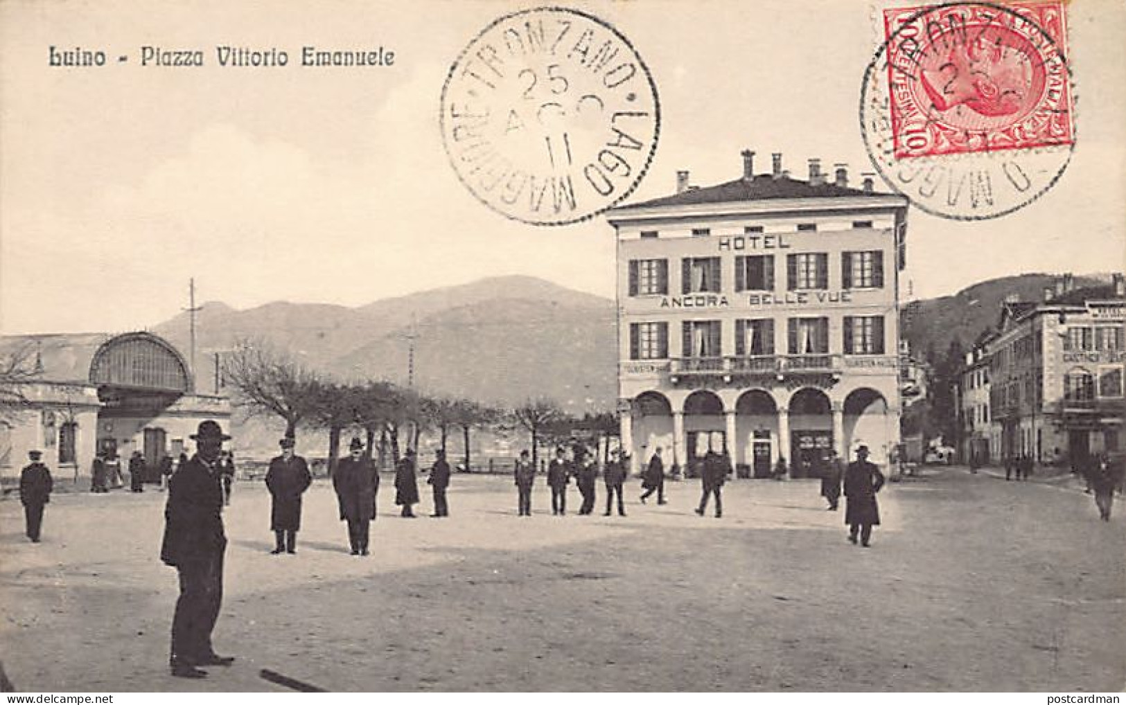 Italia - LUINO - Piazza Vittorio Emanuele - Stazione Lacuale - Hotel Ancora Belle Vue