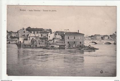 CP ITALIE ROMA Isola Tiberina Tevere in piena
