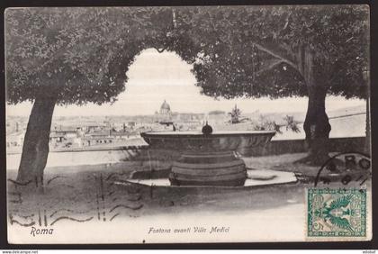 Italia, cartolina panorama dalla Villa Medici di Roma viaggiata per l'Argentina   -HV15