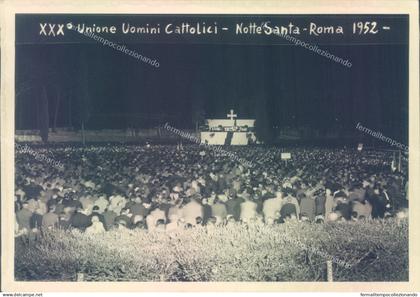 ag707 cartolina roma notte santa 1952 unione uomini cattolici