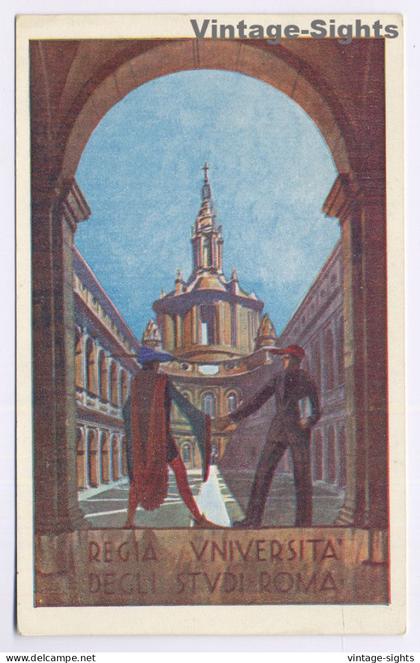 Propaganda: Rome Regia Universita Sapienza Church Sant Ivo Borromini (Vintage PC 1920s/1930s)
