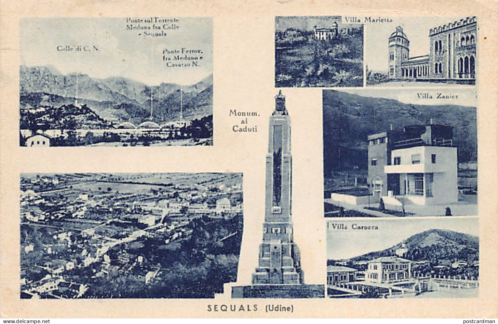 Italia - SEQUALS (PN) Monum. ai Caduti - Villa Zanier - Marietta - Carnera