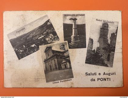 Cartolina - Saluti e Auguri da Ponti ( Alessandria ) - 1929
