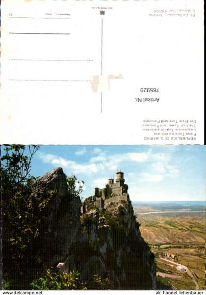 765929 San Marino, Prima Torre San Marino San Marino