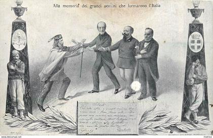 alla memoria dei grandi uomini che formarono l'italia.(carte illustrée).