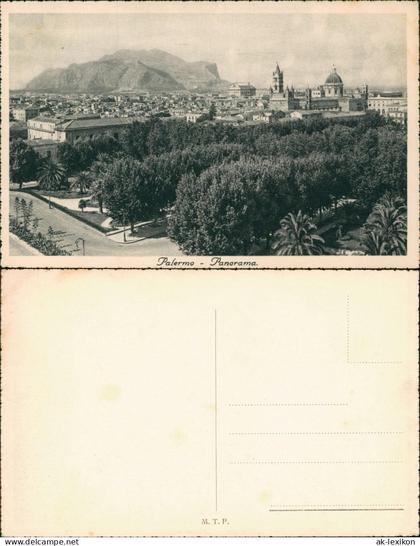 Cartolina Palermo Palermo (Palermu) Park - Panorama 1938