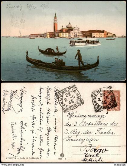 Cartolina Venedig Venezia Isola San Giorgio Venedig Fernansicht 1928
