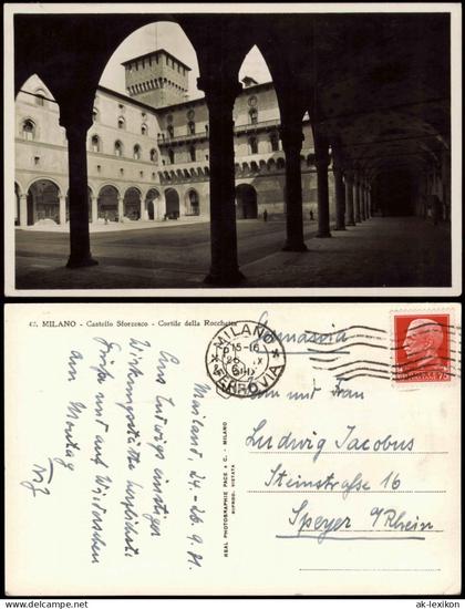Cartoline Mailand Milano Castello Sforzesco - Cortile della Rocchetta 1931