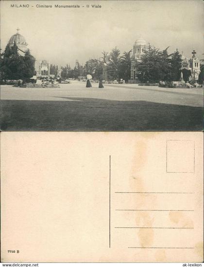 Cartoline Mailand Milano Cimitero Monumentale II Viale 1920