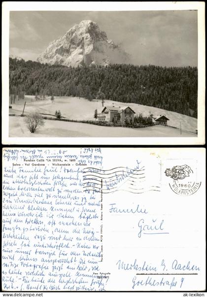 Gröden (Südtirol) Val Gardena Pension Caffè La Selva Wolkenstein (Gröden) 1960