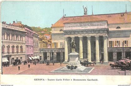 Lot 57 Carlo Felice theater and Garibaldi monument genova italy genoa carriage