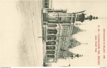 MILANO Mailand IT Esposizione di Milano 1906 Padiglione del Belgio Cartolina Off