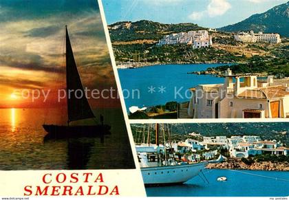 Olbia Costa Smeralda Sonnenuntergang am Meer Hafen Segelboot Bucht