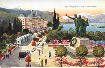 Stresa Borromeo Lago Maggiore IT Panorama Denkmal Hotel Lago Maggiore Alpen Kuen