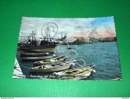 Cartolina Molfetta - Particolare del Porto con panorama della città 1955