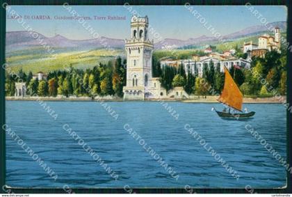 Brescia Gardone Riviera Torre Ruhland Barca cartolina RB8184