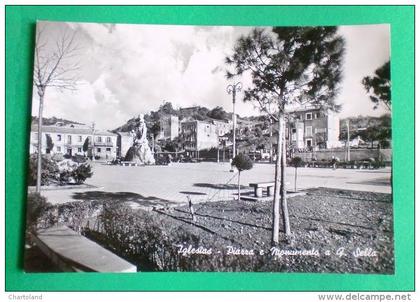 Cartolina Carbonia Iglesias - Iglesias - Piazza e Monumento a Q. Sella