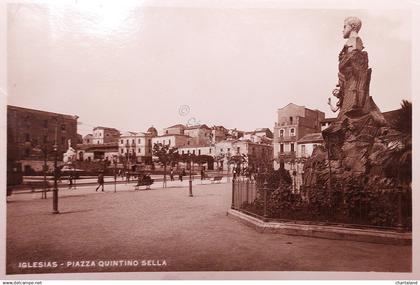 Cartolina - Iglesias - Piazza Quintino Sella - 1935