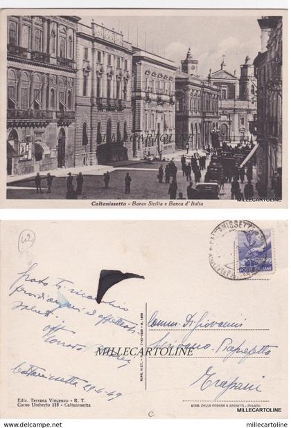 CALTANISSETTA: BANCO SICILIA E BANCA d'ITALIA   1949