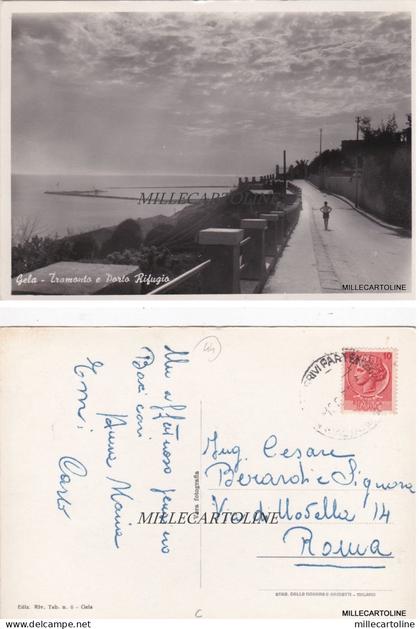 GELA: TRAMONTO E PORTO RIFUGIO  1956