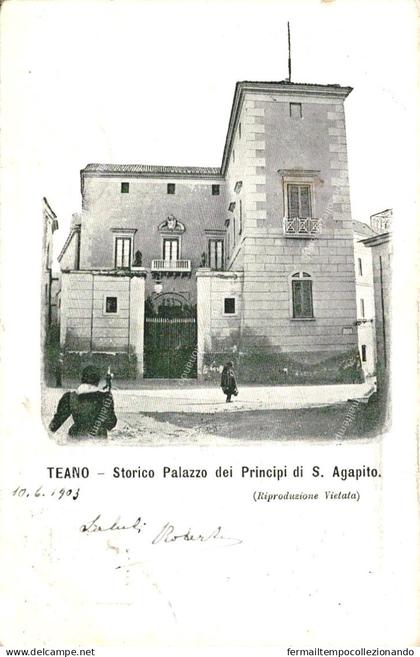 ee662 cartolina teano storico palazzo dei principi di s.aga provincia di caserta