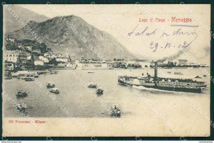 Como Menaggio Lago di Como Battello SCOLLATA cartolina MT3894