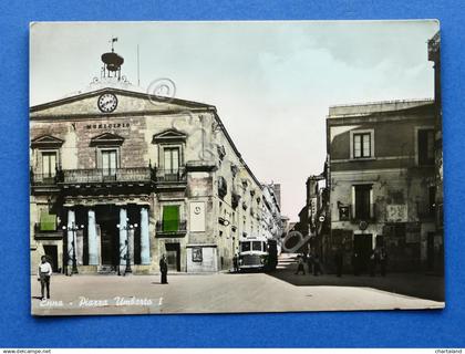 Cartolina Enna - Piazza Umberto I - 1955