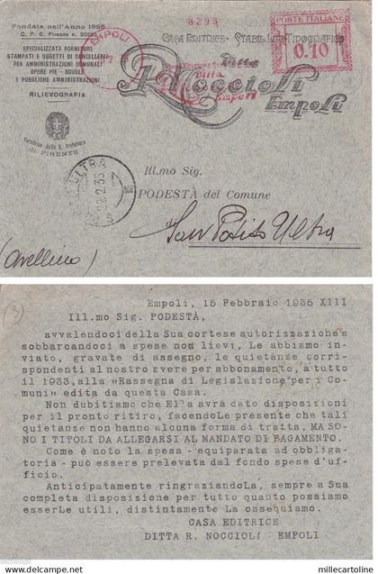 # EMPOLI: testatina CON ANNULLO ROSSO DELLA DITTA R. NOCCIOLI