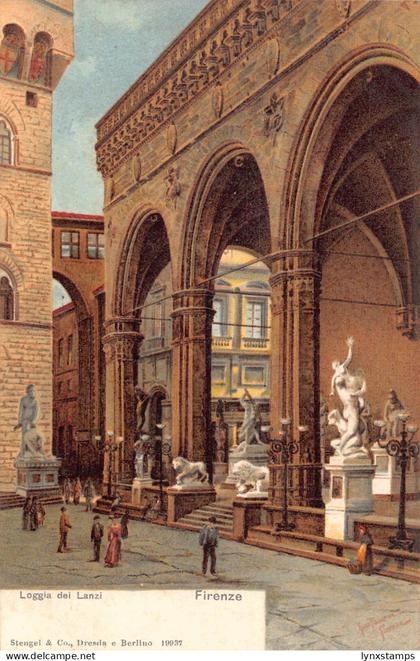 Italy Firenze Florence Loggia dei Lanzi  vintage postcard