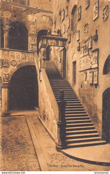 B146 Italy Firenze Florence Scala del Bargello Stairs 1923 vintage postcard