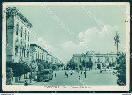 Foggia Cerignola Piazza Duomo Via Roma Corriera FG cartolina WX7194