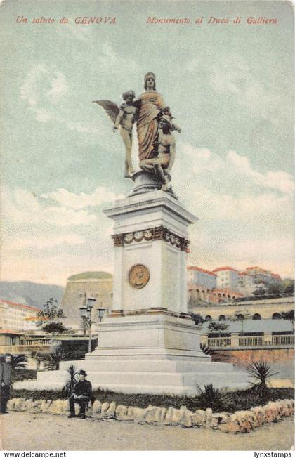 B147 Italy Genova Saluto da Genoa Monumento al Duca di Galliera postcard