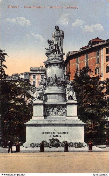 B148 Italy Genova Genoa Monument of Cristopher Comlumbus postcard