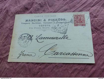 C-4866 , CPA, MANGINI & PINASCO, Trasporti Marittimi, Terrestri, GENOVA, Via Ponte Reale, 1905