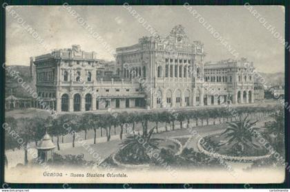 Genova Città Nuova Stazione Orientale Genova Brignole cartolina WX2890