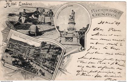 #GENOVA: RICORDO DI GENOVA - 1899 - GRUSS CON SCENA DI PESCATORI