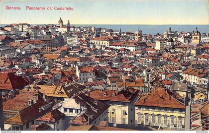 A746 Italy Genova Genoa Panorama da Castelletto vintage postcard