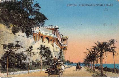 B331 Italy Genova Genoa Circonvallazione a mare 1923 vintage postcard