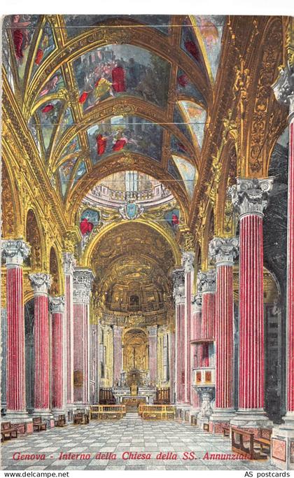 B375 Italy Genoa Genova Interno della Chiesa della SS Annunziata postcard