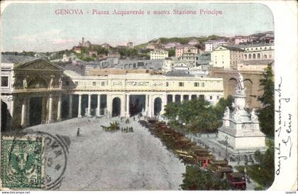 Italie - Italy - Genova - genoa - Piazza Acquaverde e nuova Stazione Principe CPA