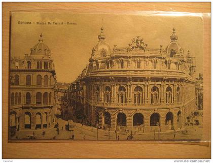 ITALY Genova Piazza de Ferrari borsa bolsa stock exchange tram tramway tranvia Genoa card Italia