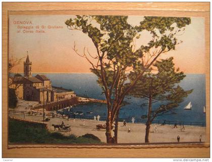 ITALY Genova Spiaggia di S. Giuliano al Corso beach plage playa Genoa card Italia